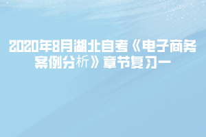 2020年8月湖北自考《電子商務(wù)案例分析》章節(jié)復(fù)習(xí)一