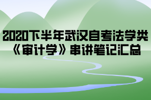 2020下半年武漢自考法學類《審計學》串講筆記匯總