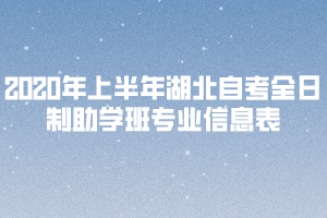 2020上半年湖北自考非全日制社會助學(xué)專業(yè)登記匯總表