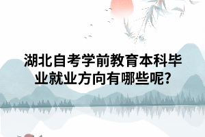 湖北自考學(xué)前教育本科畢業(yè)就業(yè)方向有哪些呢?