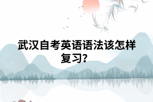 武漢自考英語語法該怎樣復(fù)習(xí)？