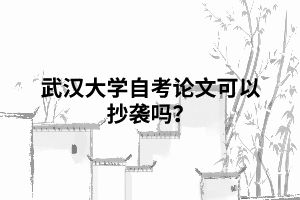 武漢大學(xué)自考論文可以抄襲嗎？