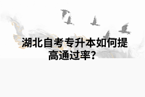 湖北自考專升本如何提高通過(guò)率？