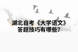 湖北自考《大學(xué)語(yǔ)文》復(fù)習(xí)答題技巧有哪些？