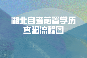 2021年上半年湖北自考前置學(xué)歷查驗(yàn)時(shí)間及流程