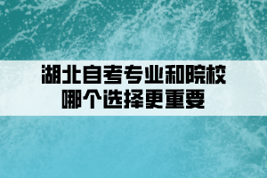 湖北自考專業(yè)和院校哪個(gè)選擇更重要