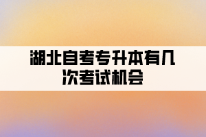 湖北自考專升本有幾次考試機(jī)會(huì)？