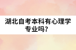 湖北自考本科有心理學專業(yè)嗎？