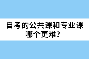 自考的公共課和專業(yè)課哪個更難？