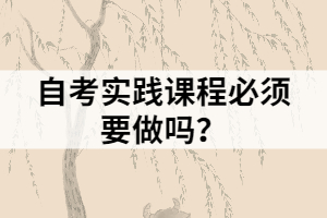 自考實(shí)踐課程必須要做嗎？