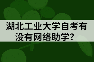 湖北工業(yè)大學(xué)自考有沒有網(wǎng)絡(luò)助學(xué)？