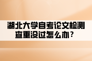 湖北大學(xué)自考論文檢測(cè)查重沒(méi)過(guò)怎么辦？