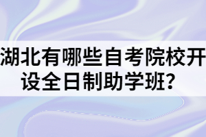 湖北有哪些自考院校開設(shè)全日制助學(xué)班？