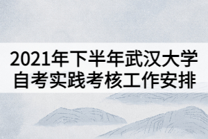 2021年下半年武漢大學(xué)自考實(shí)踐考核工作安排