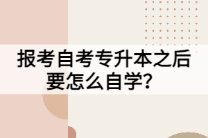 報考自考專升本之后要怎么自學？