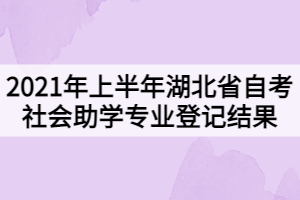 2021年上半年湖北省自學考試社會助學專業(yè)登記結果的通知