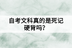 自考文科真的是死記硬背嗎？還有這些學習方法！