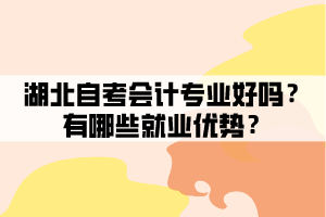 湖北自考會計(jì)專業(yè)好嗎？有哪些就業(yè)優(yōu)勢？