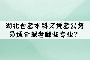 湖北自考本科文憑考公務(wù)員適合報(bào)考哪些專(zhuān)業(yè)？