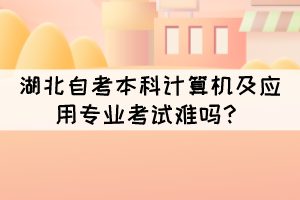 湖北自考本科計算機及應用專業(yè)考試難嗎？