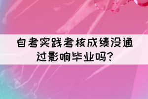 自考實踐考核成績沒通過影響畢業(yè)嗎?