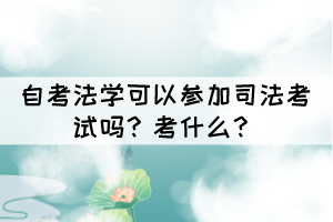 自考法學(xué)可以參加司法考試嗎？考什么？