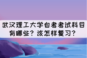 武漢理工大學自考考試科目有哪些？該怎樣復(fù)習？