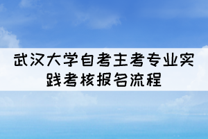 2022年上半年武漢大學(xué)自考主考專業(yè)實踐考核報名流程