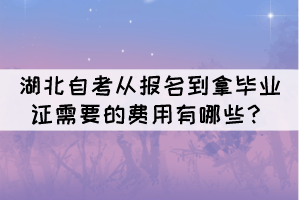 湖北自考從報(bào)名到拿畢業(yè)證需要的費(fèi)用有哪些？