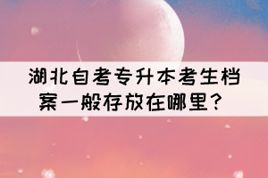 湖北自考專升本考生檔案一般存放在哪里？