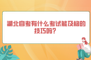 湖北自考有什么考試能及格的技巧嗎？