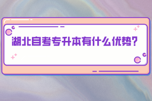 湖北自考專升本有什么優(yōu)勢？