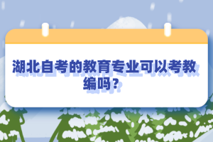 湖北自考的教育專業(yè)可以考教編嗎？