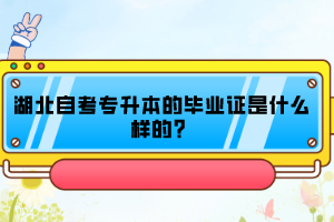 湖北自考專升本的畢業(yè)證是什么樣的？