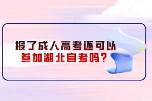 報(bào)了成人高考還可以參加湖北自考嗎？