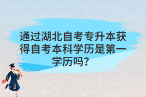 通過湖北自考專升本獲得自考本科學(xué)歷是第一學(xué)歷嗎？