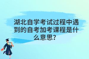 湖北自學考試過程中遇到的自考加考課程是什么意思？