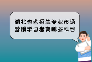 湖北自考招生專業(yè)市場營銷學(xué)自考有哪些科目？