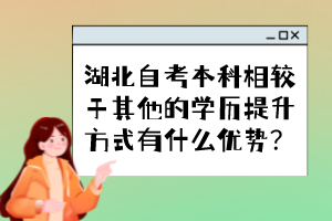 湖北自考本科相較于其他的學(xué)歷提升方式有什么優(yōu)勢？