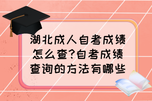 湖北成人自考成績怎么查?自考成績查詢的方法有哪些？