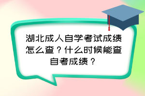 湖北成人自學(xué)考試成績怎么查？什么時(shí)候能查自考成績？