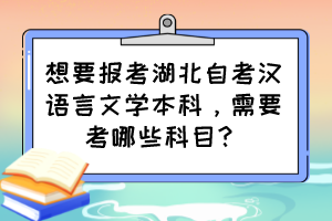 想要報考湖北自考漢語言文學本科，需要考哪些科目？