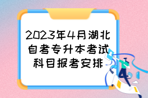 2023年4月湖北自考專升本考試科目報考安排