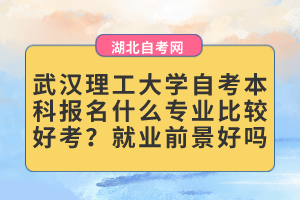 武漢理工大學(xué)自考本科報(bào)名什么專業(yè)比較好考？就業(yè)前景好嗎？