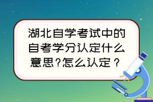 湖北自學考試中的自考學分認定什么意思?怎么認定？