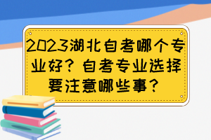 2023湖北自考哪個(gè)專業(yè)好？自考專業(yè)選擇要注意哪些事？