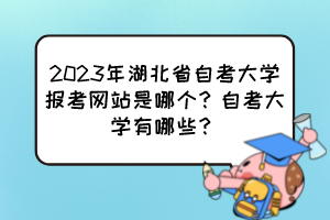 2023年湖北省自考大學(xué)報(bào)考網(wǎng)站是哪個(gè)？自考大學(xué)有哪些？