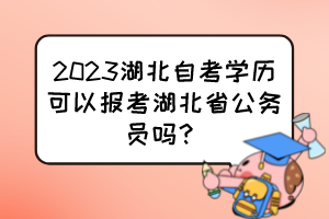 2023湖北自考學(xué)歷可以報(bào)考湖北省公務(wù)員嗎？