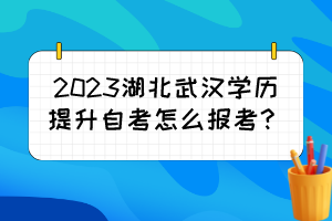 2023湖北武漢學歷提升自考怎么報考？