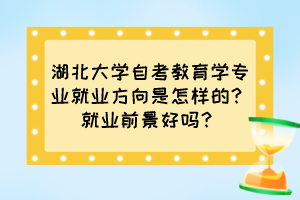 湖北大學自考教育學專業(yè)就業(yè)方向是怎樣的？就業(yè)前景好嗎？